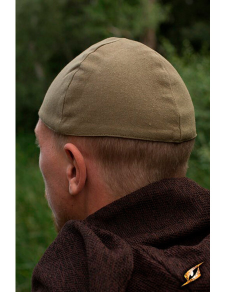Baldur medieval cap in olive green
