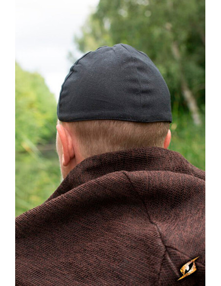 Baldur medieval cap in black color