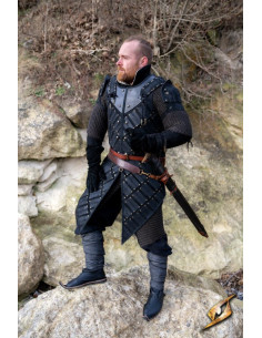 Armor-brigandine of the lumberjack warrior in black...