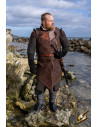 Armor-brigandine of the lumberjack warrior in dark brown chamois leather