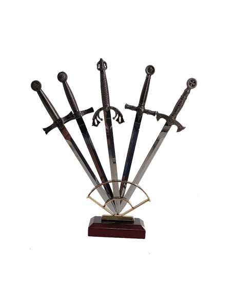 Set of 5 historical medieval letter...