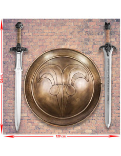 Panoply Conan the Barbarian with swords and Cimmerian shield