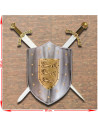 Medieval sword panoply of Lancelot and Prince Valiant with shield