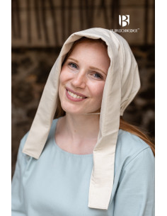 Dagmar women's medieval Bonnet cap, natural color