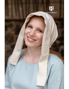 Medieval hat Bonnet woman Dagmar, natural color