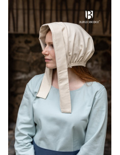 Dagmar women's medieval Bonnet cap, natural color 2
