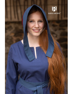 Dagmar women's medieval Bonnet cap, burgundy-blue 2