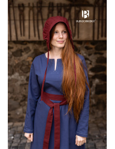 Medieval Bonnet women's hat Emma, Bordeaux color 2
