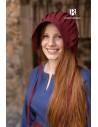 Medieval Bonnet women's hat Emma, Bordeaux color