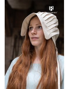 Medieval hat Bonnet woman Emma in natural color 2