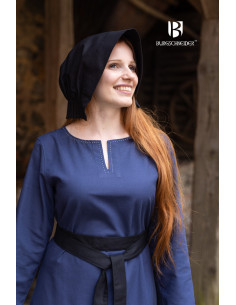 Medieval Bonnet woman Helga cap, Black color