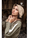 Medieval Bonnet woman Helga cap, hemp color