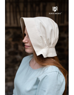 Medieval Bonnet woman Helga cap, natural color 2
