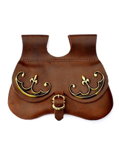 Medieval waist bag for belt, late Middle Ages (20x18 cm.)