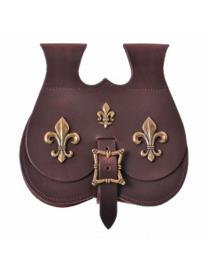 Medieval fleur de lis waist bag for belt (22x22 cm.) 2