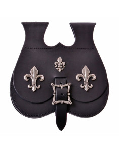 Medieval fleur de lis waist bag for belt (22x22 cm.)