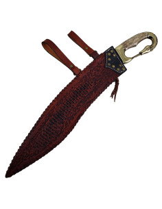Decorative handmade Iberian falcata with scabbard, blade...