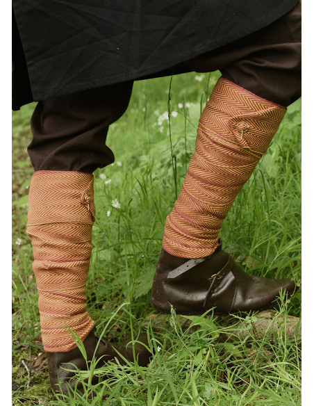 Viking Twisted Socks, mustard-red color