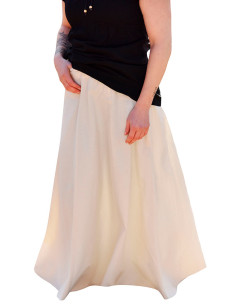 Long medieval skirt with wide flare, natural color 2