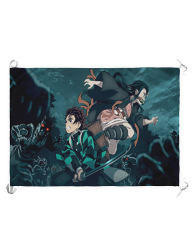 Banner-Flag Demon Slayer of Tanjiro and Nezuko (70x100 cms.)
 Material-Satin