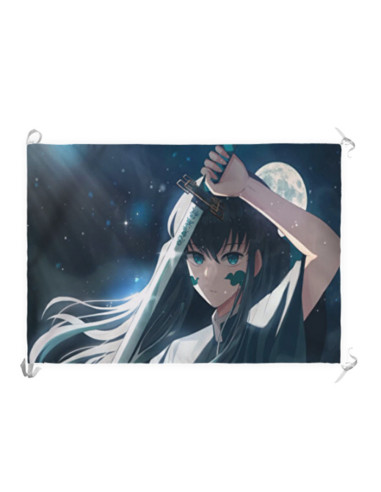 Banner-Flag Demon Slayer Tokitou Muichirou (70x100 cms.)
 Material-Satin