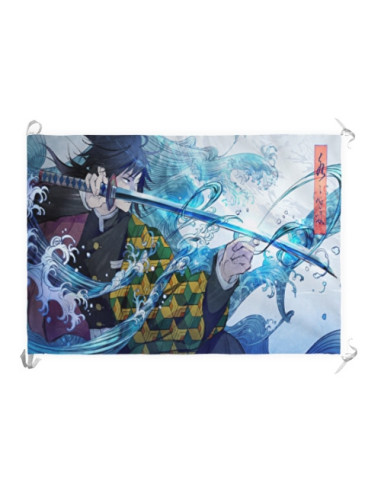 Banner-Flag Demon Slayer Tomioka Giyuu (70x100 cms.)
 Material-Satin
