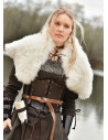 Viking shoulder pad in lambskin, white finish