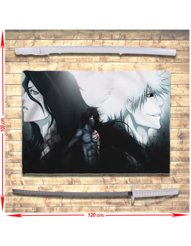 Bleach Tensa Zangetsu Hollow Ichigo Banner and Katana Pack