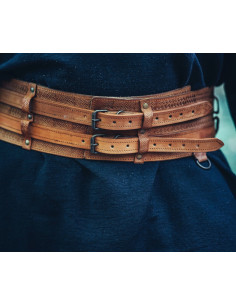 Robust Viking belt model Anike, cognac brown color