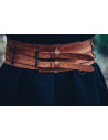 Strong Viking-type belt model Sif, cognac brown