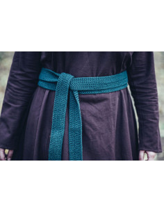 Long green cotton medieval belt 2
