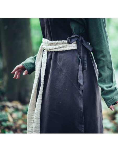 Long medieval belt in natural white...