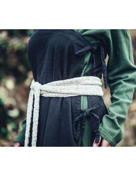 Long medieval belt in natural white...