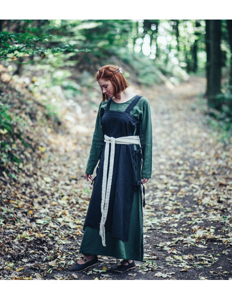 Long medieval belt in natural white...