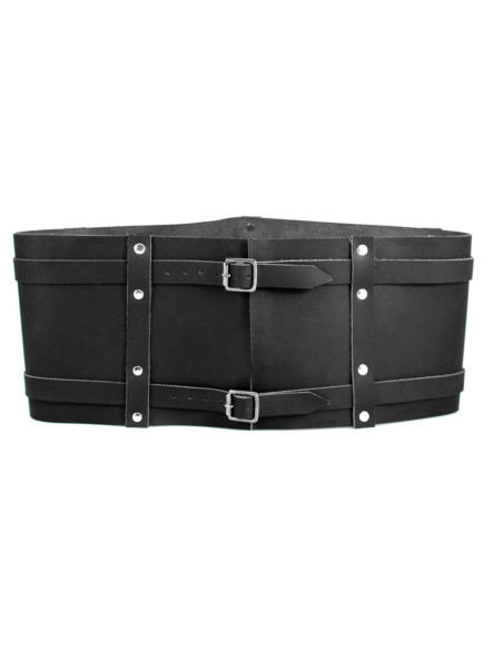 Joon wide Viking belt, black leather