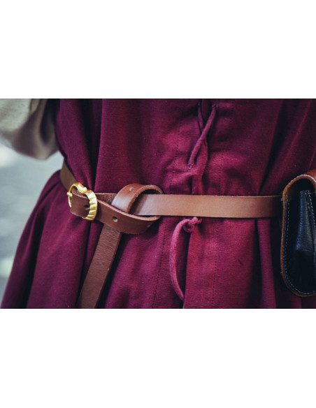 Medieval narrow leather belt, brown Medieval narrow leather belt, brown