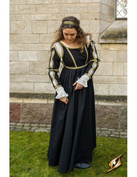 Medieval Dress Lucrecia Black-White...