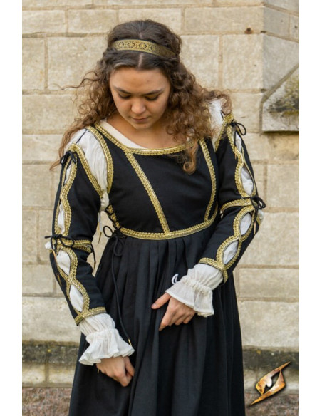 Medieval Dress Lucrecia Black-White...