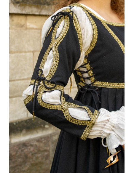 Medieval Dress Lucrecia Black-White...