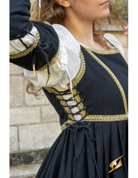 Medieval Dress Lucrecia Black-White...