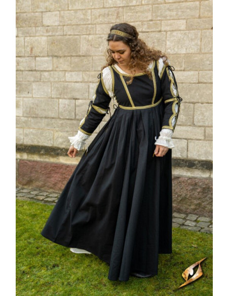 Medieval Dress Lucrecia Black-White...