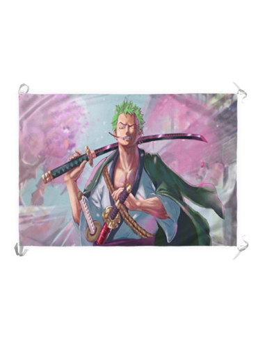 Banner-Flag Zoro anime One Piece (70x100 cms.)
 Material-Satin