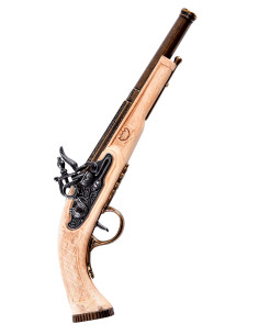 English flintlock pistol, Hadley, ivory color, year 1760