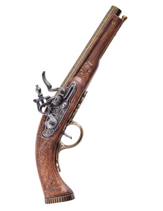 Set of 2 brass-plated octagonal French dueling pistols,... 2