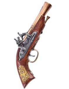 German flintlock pistol S. XVII, brass finish