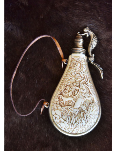 Ivory powder box for flintlock weapons