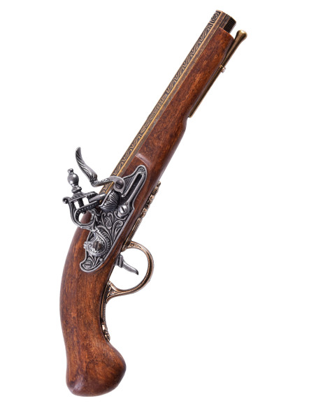 French brass-plated flintlock pistol,... French brass-plated flintlock pistol,...