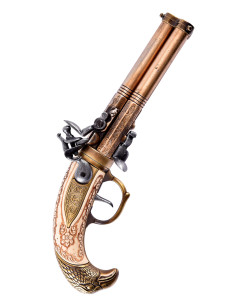 Augsburg flintlock pistol with 3 barrels, S. XVIII