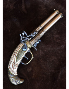 Augsburg flintlock pistol with 3 barrels, S. XVIII 2