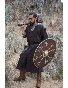Viking tunic short sleeve Richard, dark brown